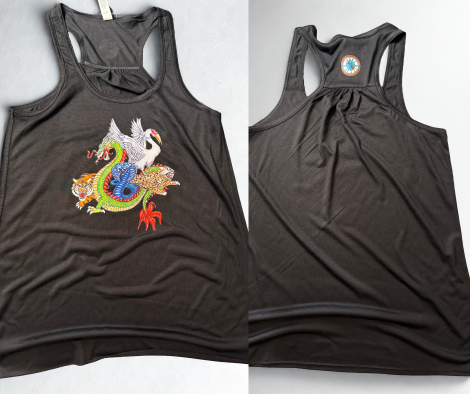 Kung Fu Animal Racerback Tank – Women’s Martial Arts Workout Shirt | Mitten Hippie