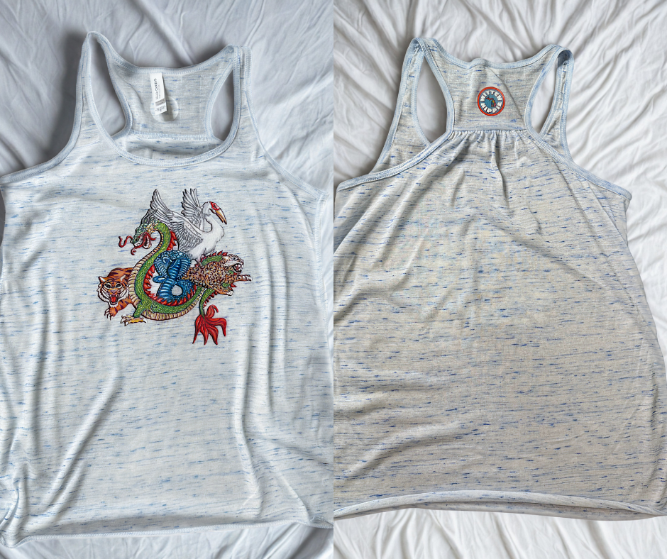 Kung Fu Animal Racerback Tank – Women’s Martial Arts Workout Shirt | Mitten Hippie