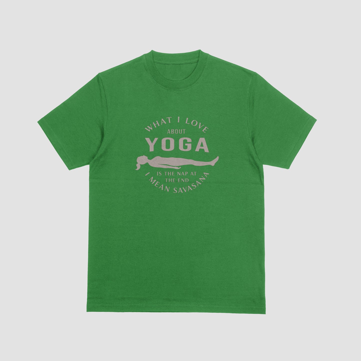What I Love About Yoga Glitter T-Shirt – Funny Savasana Unisex Tee