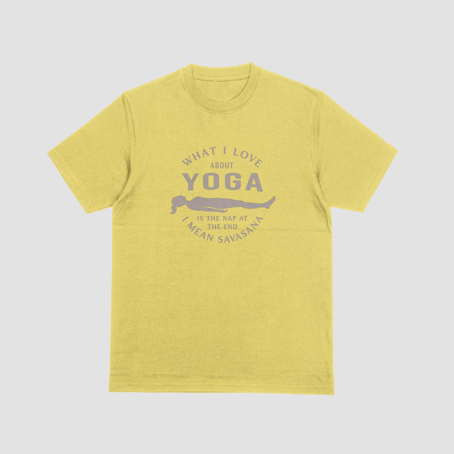 What I Love About Yoga Glitter T-Shirt – Funny Savasana Unisex Tee