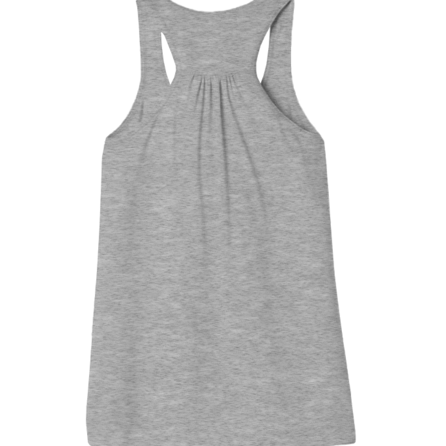ATHLETIC HEATHER - BACK of Blue-Yellow Mitten Hippie Logo racerback tank, , Bella + Canvas floaty tank