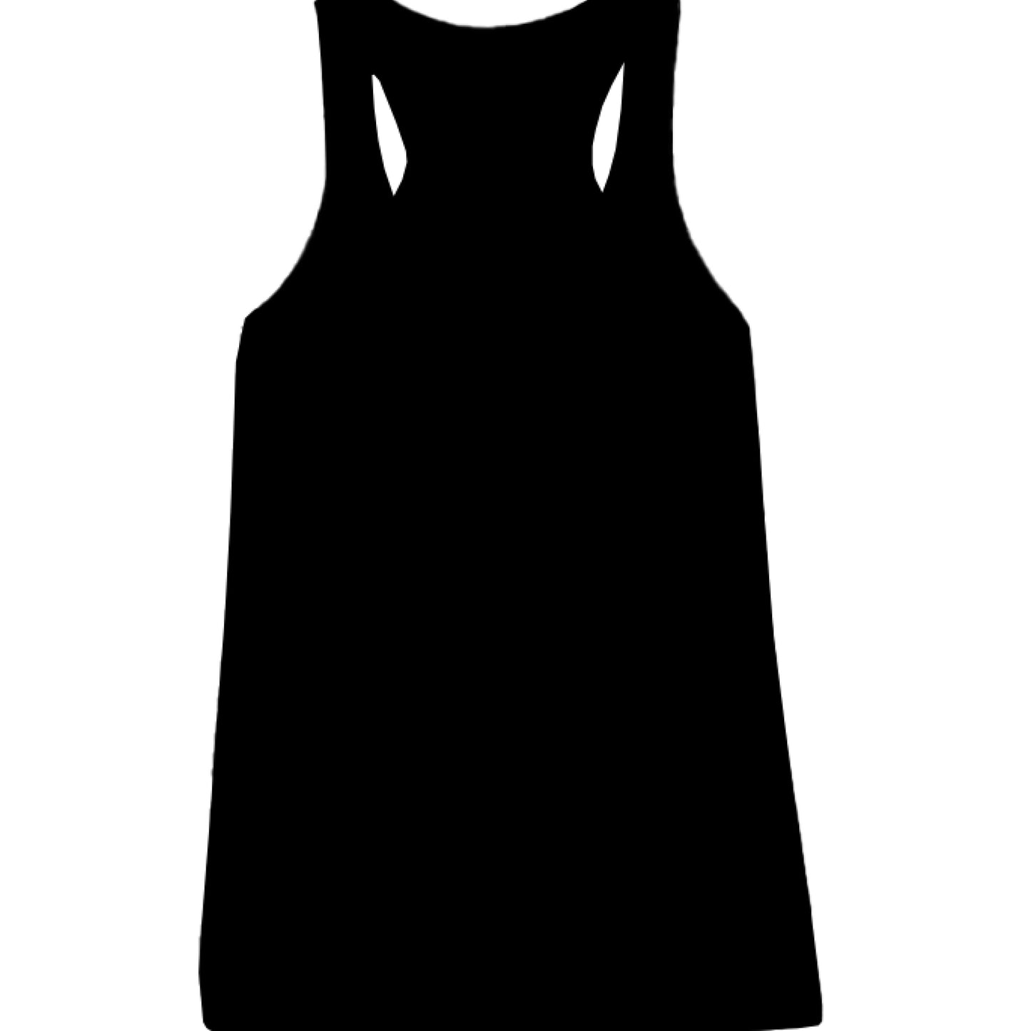 BLACK - BACK of Blue-Yellow Mitten Hippie Logo racerback tank, , Bella + Canvas floaty tank