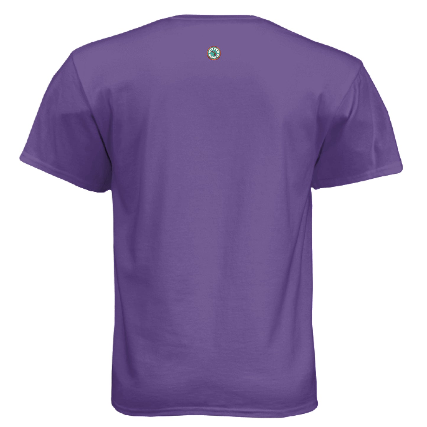 Purple Rush - BACK of Be Kind Puppy t-shirt with Mitten Hippie Apparel logo