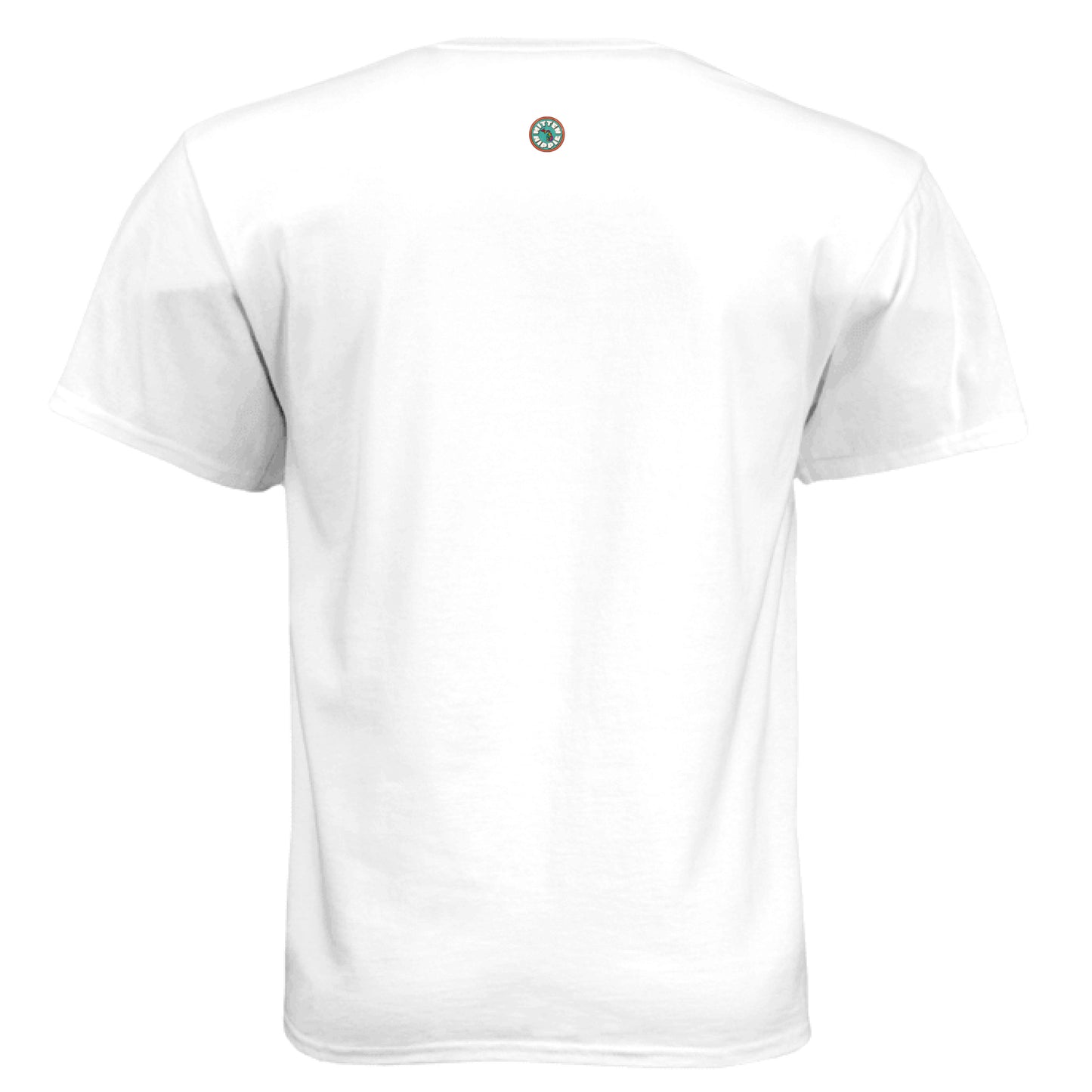 White - BACK of Cool Beans t-shirt with Mitten Hippie Apparel logo