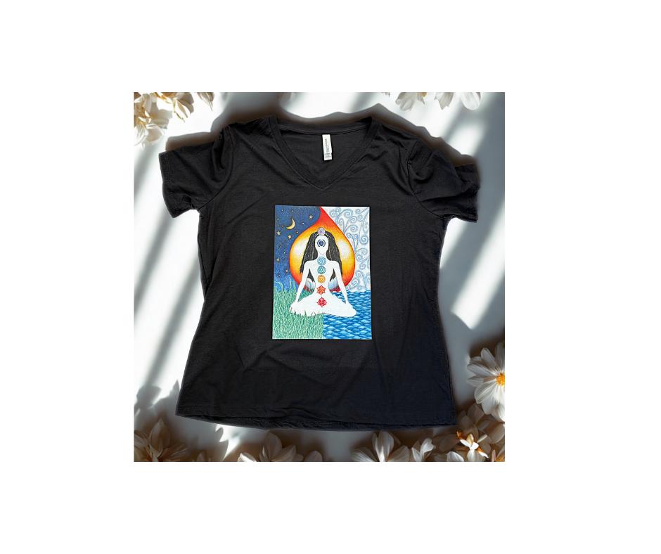 V-Neck T-Shirts | Hand-Drawn & Eco-Friendly Tees for Women – Mitten Hippie