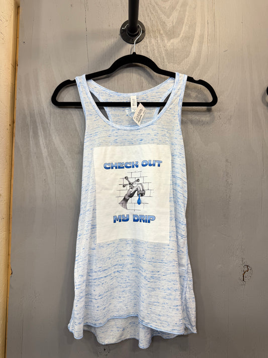 Limited Edition Check Out My Drip Flowy Racerback Tank – Funny Women’s Graphic Top | Mitten Hippie