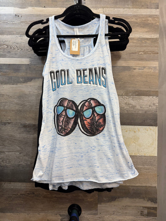 Cool Beans Flowy Racerback Tank – Funny Graphic Workout Top | Mitten Hippie