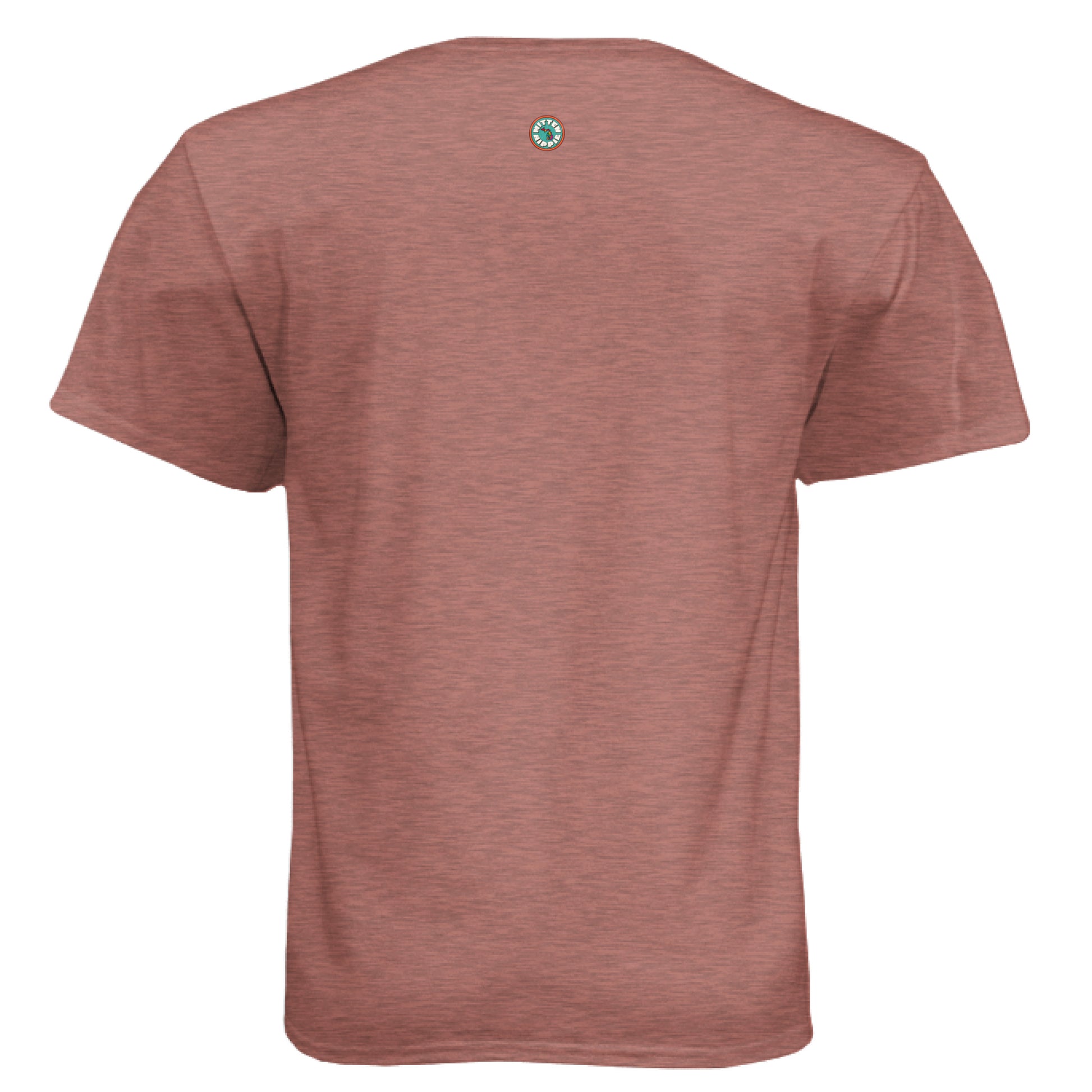 Heather Mauve - BACK of Let’s Drink About It t-shirt, Mitten Hippie Apparel